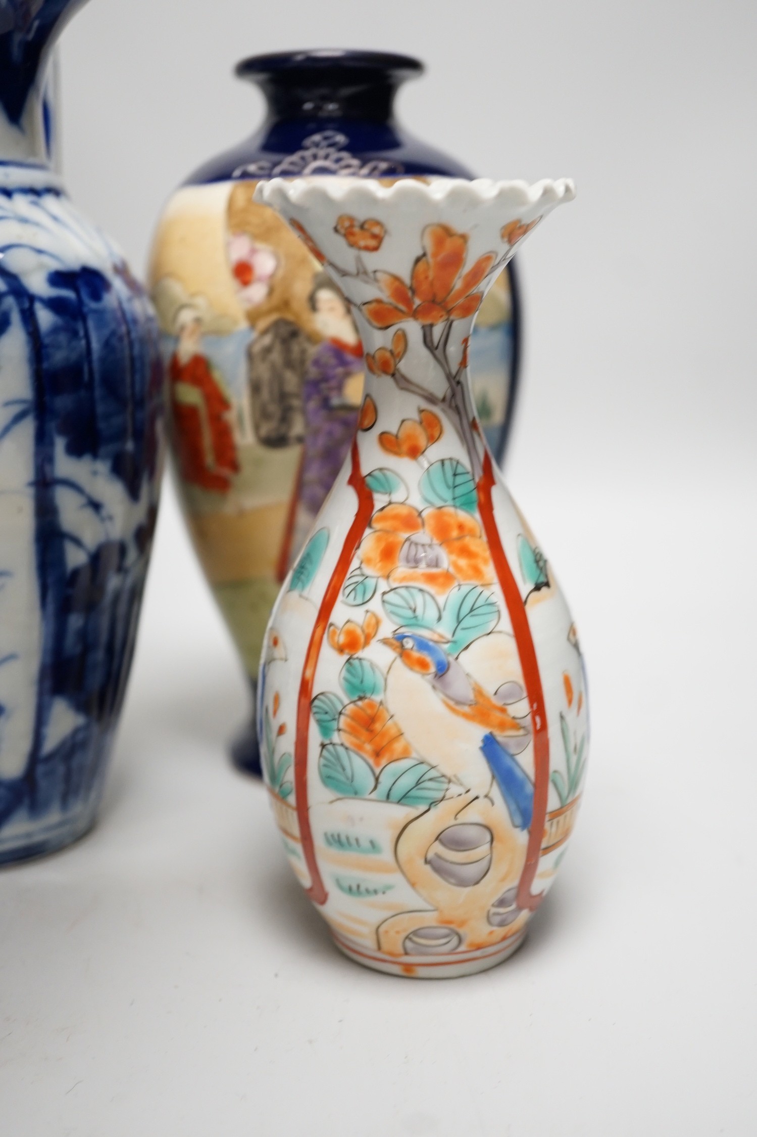 A group of Japanese ceramics to include Satsuma, kutani etc.